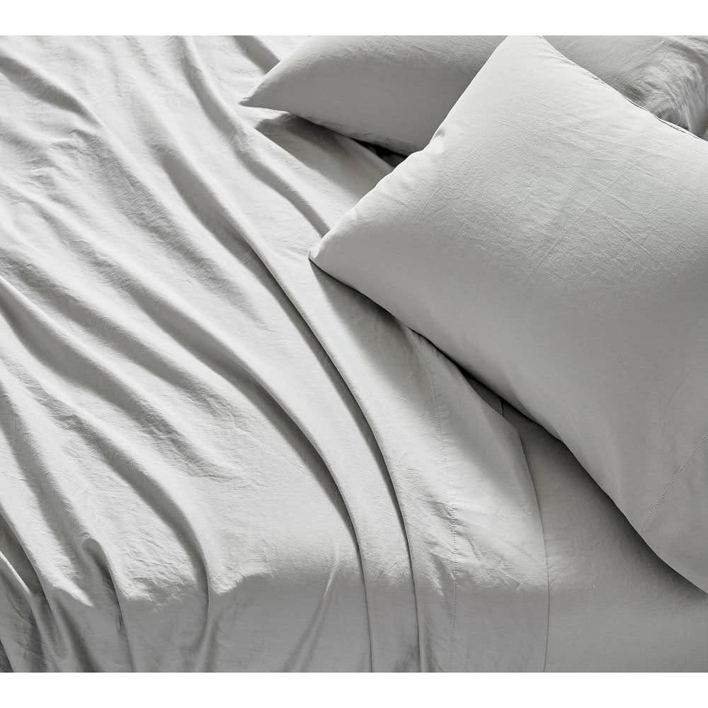 Pottery Barn 3pc Twin Flat Sheet + 2 Shams 100% Cotton Dream Brushed Mirage